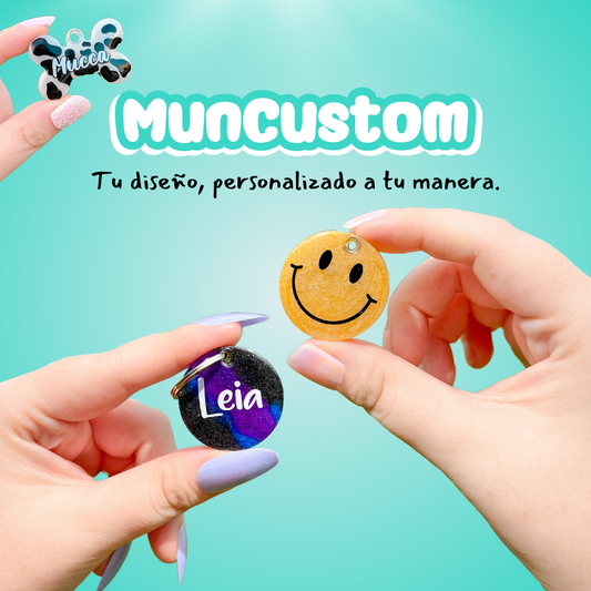 Placa resina personalizada de la colección MunCustom, donde tú eliges el diseño, forma y color