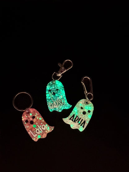 Placas fantasmas personalizadas para perro que brillan en la oscuridad, con nombres